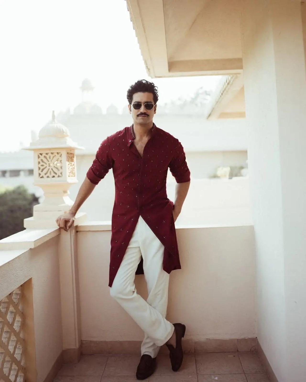 Vicky brought the wow factor in a bold red kurta. The rich shade and subtle embellishments made him a showstopper, balancing vibrancy with elegance for the perfect festive statement.